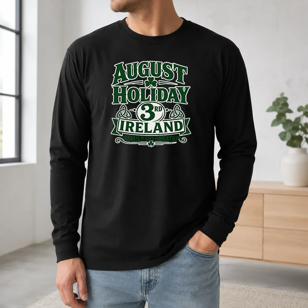Awesome August Holiday Ireland Family Celebration Silhouette Long Sleeve Shirt Awesome August Holiday Ireland Family Celebration Silhouette Long Sleeve Shirt