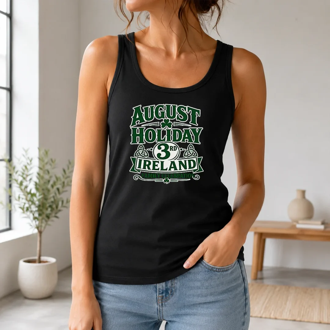 Awesome August Holiday Ireland Family Celebration Silhouette Tank Top Awesome August Holiday Ireland Family Celebration Silhouette Tank Top