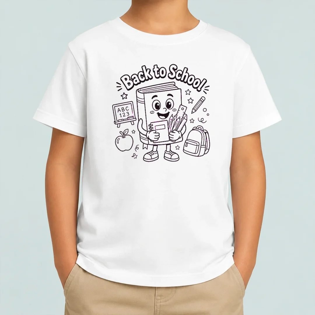 awesome-back-to-school-fun-character-line-art-kids-t-shirt Awesome Back To School Fun Character Line Art Kids T-Shirt