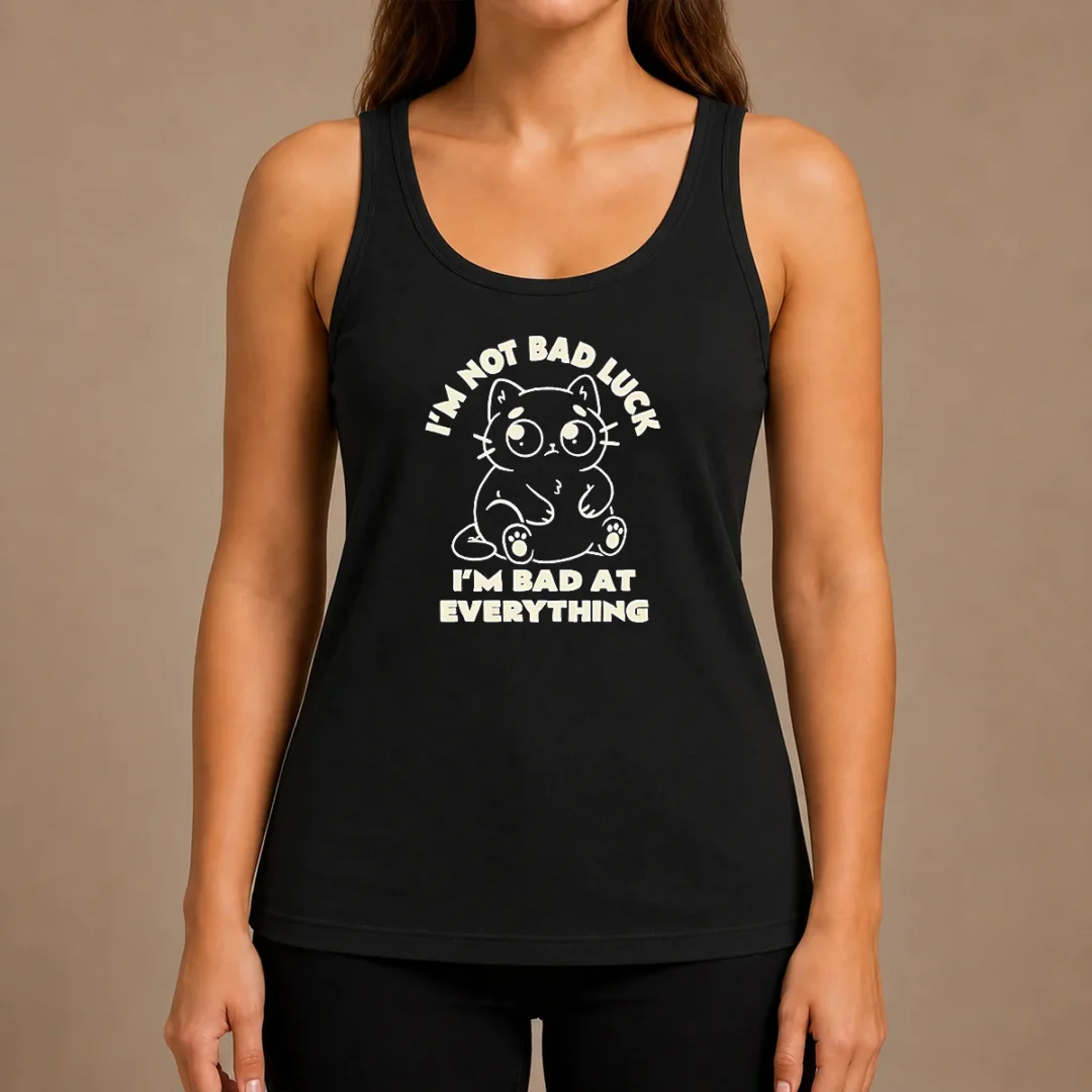 awesome-black-cat-i-m-not-bad-luck-i-m-bad-at-everything-tank-top-1 Awesome Black Cat I'M Not Bad Luck I'M Bad At Everything Tank Top