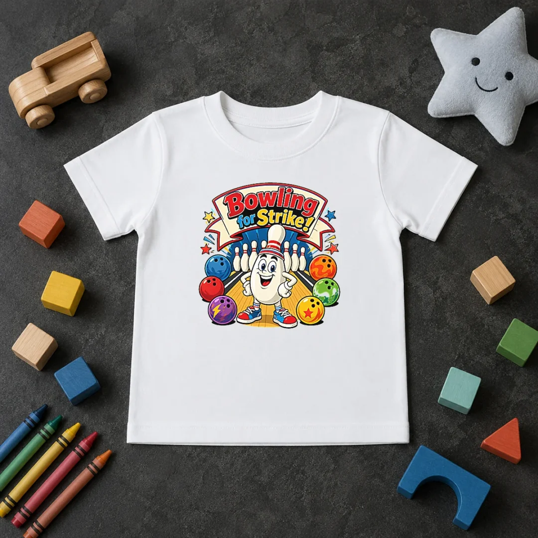 Awesome Bowling For Strike Cartoon Kids T Shirt Awesome Bowling For Strike Cartoon Kids T-Shirt