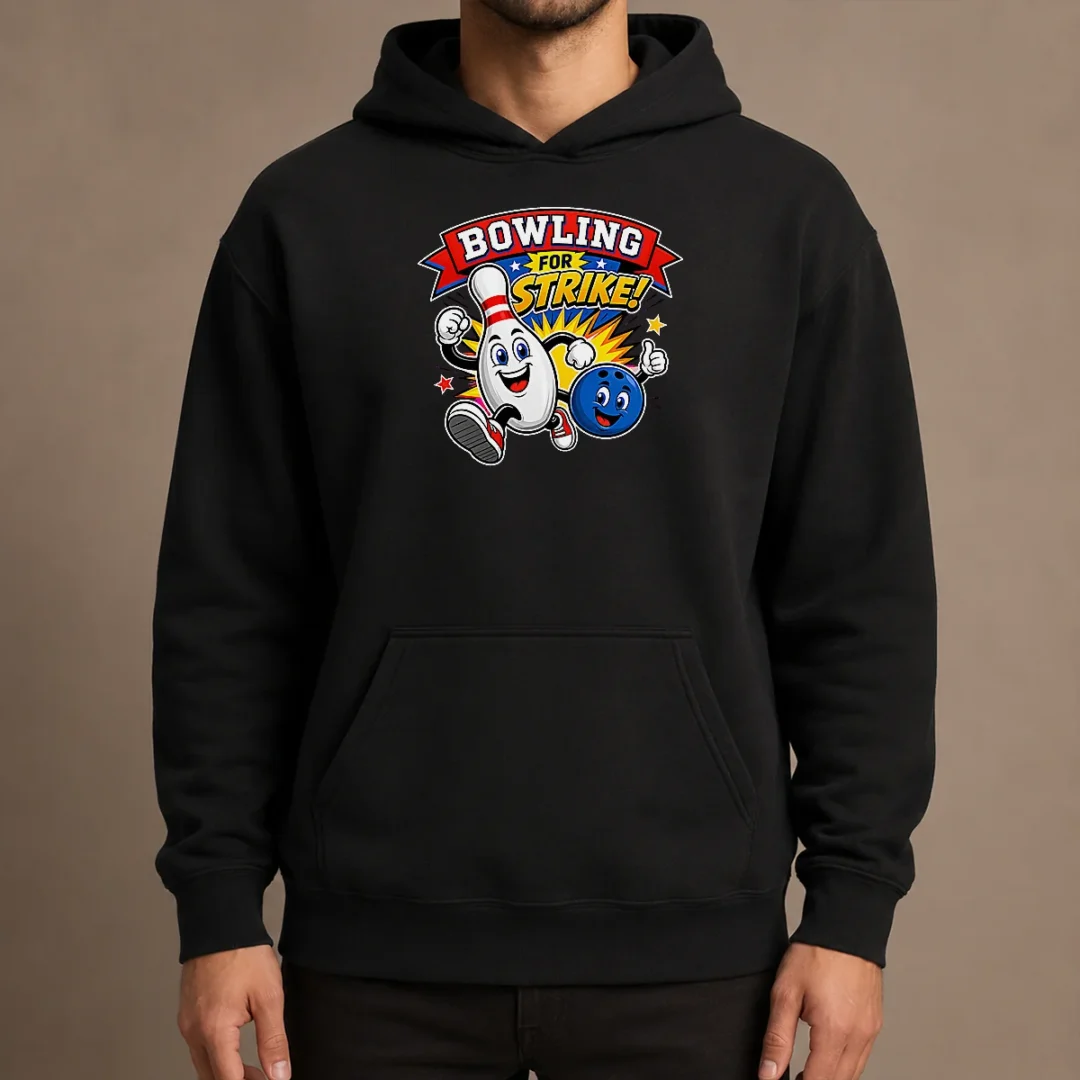 awesome-bowling-for-strike-cheerful-mascot-hoodie Awesome Bowling For Strike Cheerful Mascot Hoodie