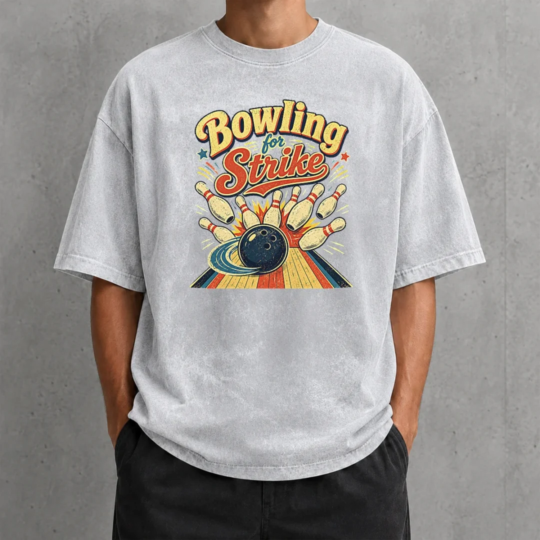 awesome-bowling-for-strike-vintage-washed-t-shirt Awesome Bowling For Strike Vintage Washed T-Shirt