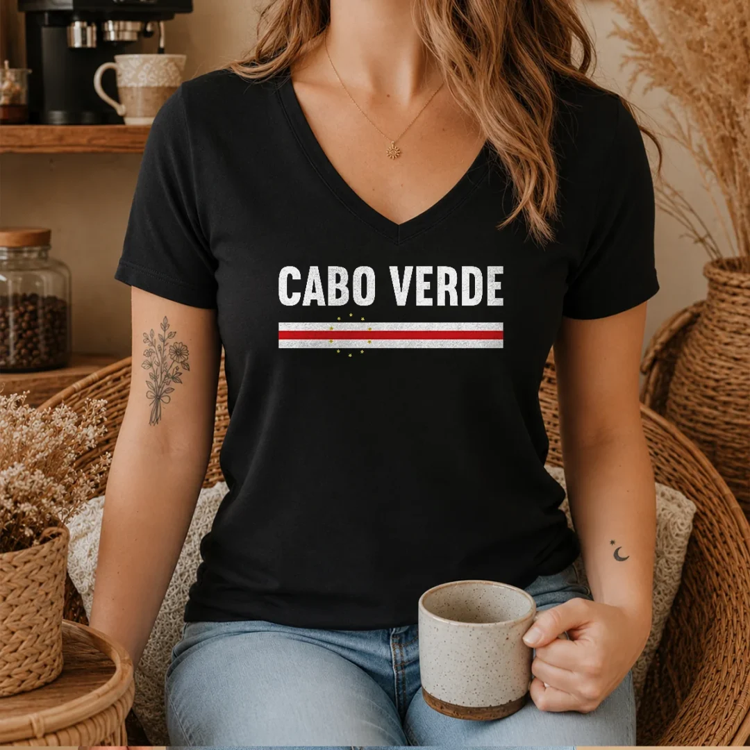 awesome-cabo-verde-flag-national-pride-v-neck-shirt Awesome Cabo Verde Flag National Pride V-Neck Shirt