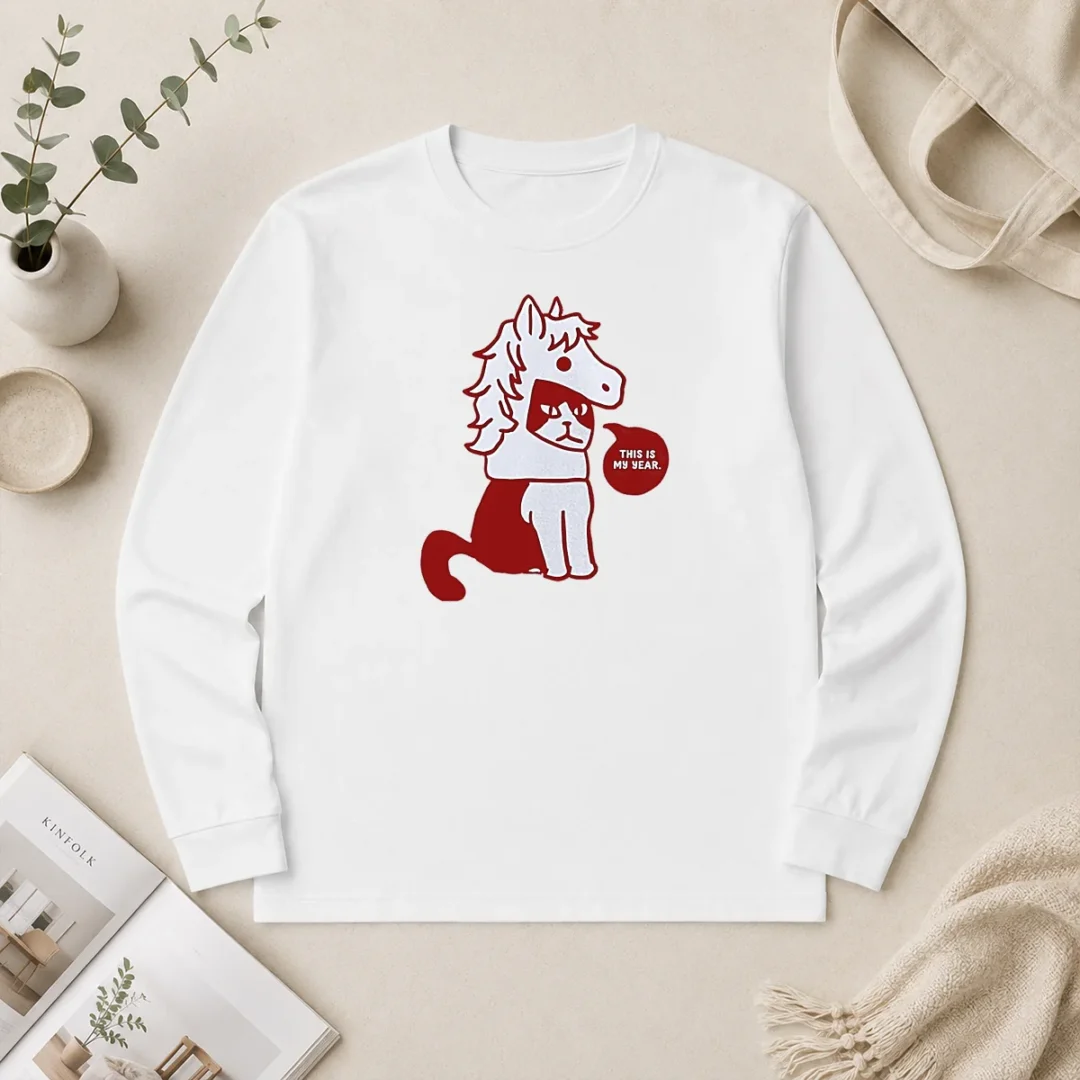 Awesome Cat Wearing Horse Mask This Is My Year Long Sleeve Shirt Awesome Cat Wearing Horse Mask This Is My Year Long Sleeve Shirt