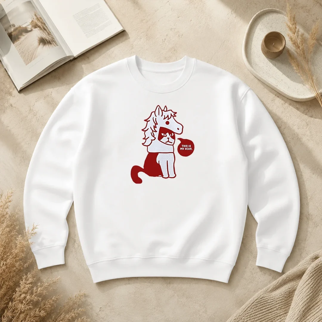 Awesome Cat Wearing Horse Mask This Is My Year Sweater Awesome Cat Wearing Horse Mask This Is My Year Sweater