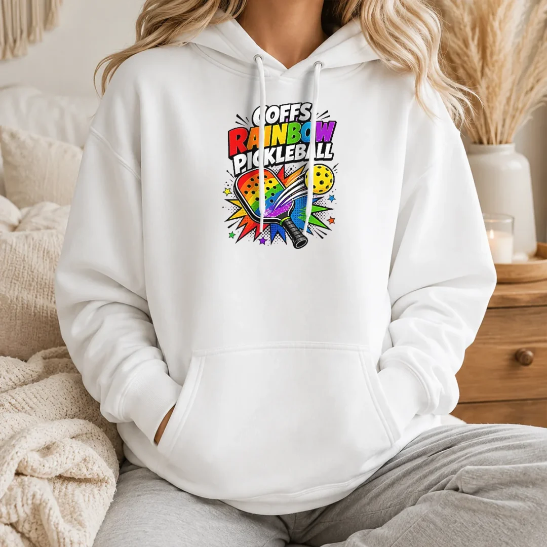 Awesome Coffs Rainbow Pickleball Comic For Active Athletes Hoodie Awesome Coffs Rainbow Pickleball Comic For Active Athletes Hoodie