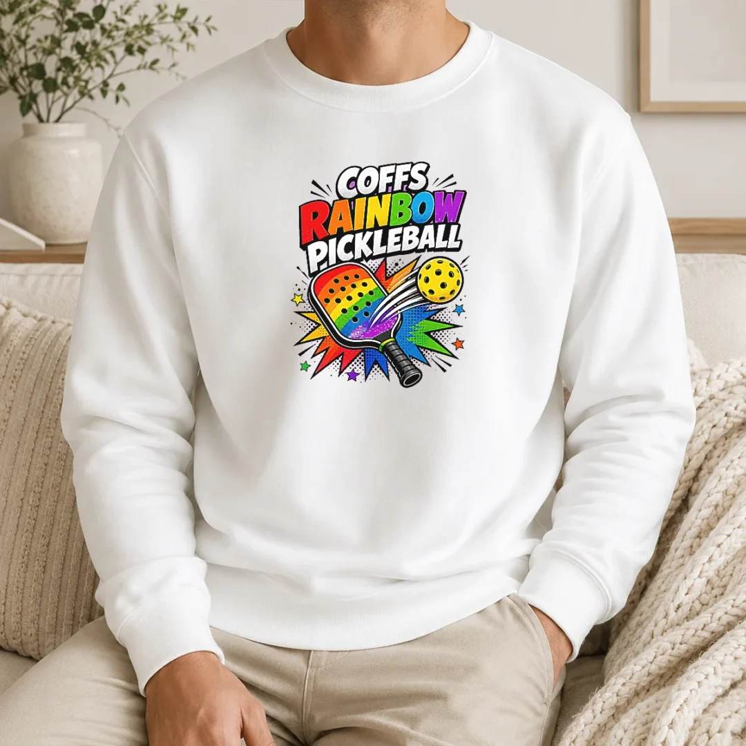 Awesome Coffs Rainbow Pickleball Comic For Active Athletes Sweater Awesome Coffs Rainbow Pickleball Comic For Active Athletes Sweater