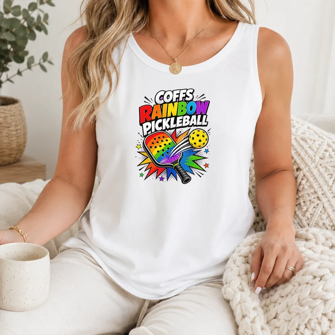 Awesome Coffs Rainbow Pickleball Comic For Active Athletes Tank Top Awesome Coffs Rainbow Pickleball Comic For Active Athletes Tank Top