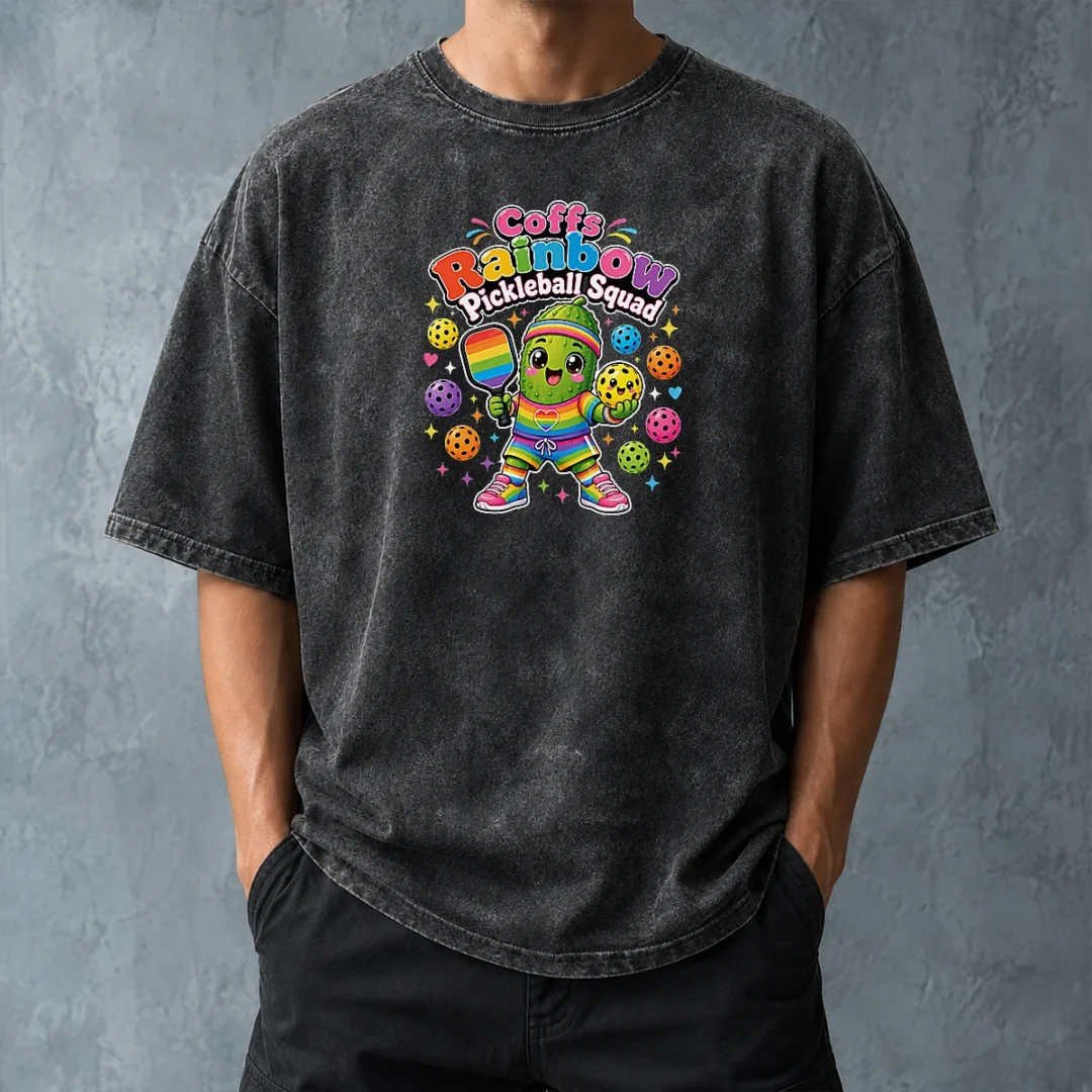 awesome-coffs-rainbow-pickleball-squad-kawaii-washed-t-shirt-washed-tshirt Awesome Coffs Rainbow Pickleball Squad Kawaii Washed T-Shirt