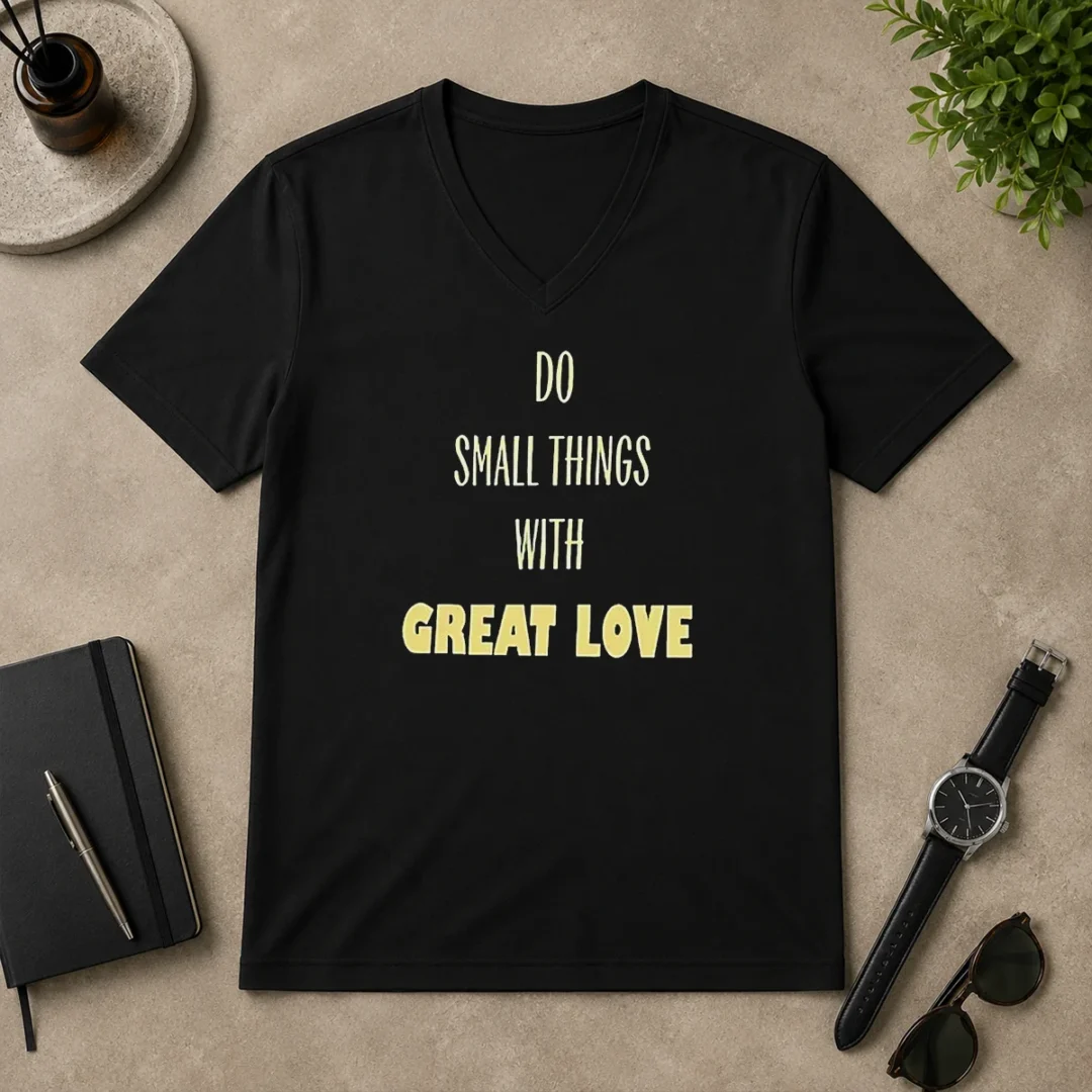 Awesome Do Small Things With Great Love V Neck Shirt Awesome Do Small Things With Great Love V-Neck Shirt