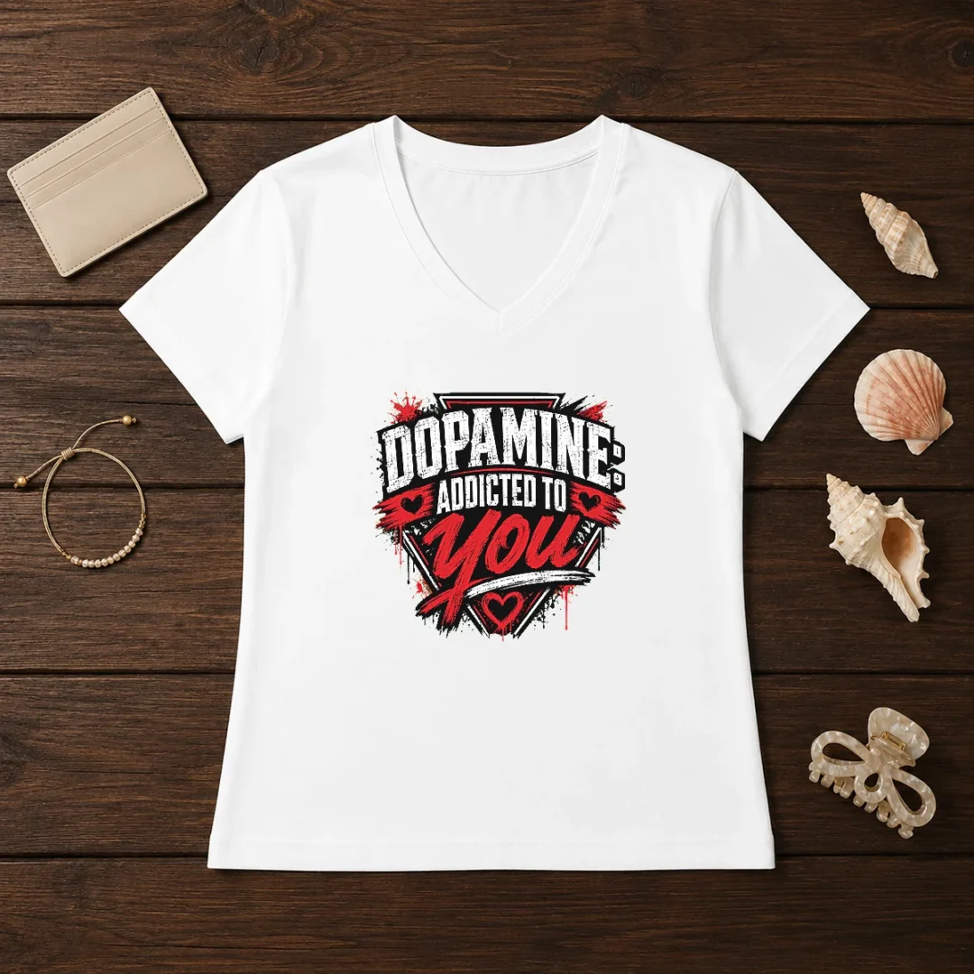awesome-dopamine-addicted-to-you-streetwear-typography-v-neck-shirt Awesome Dopamine Addicted To You Streetwear Typography V-Neck Shirt