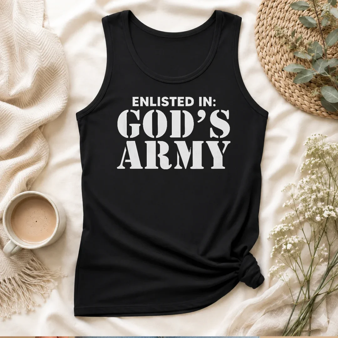 awesome-enlisted-in-god-s-army-tank-top Awesome Enlisted In God'S Army Tank Top