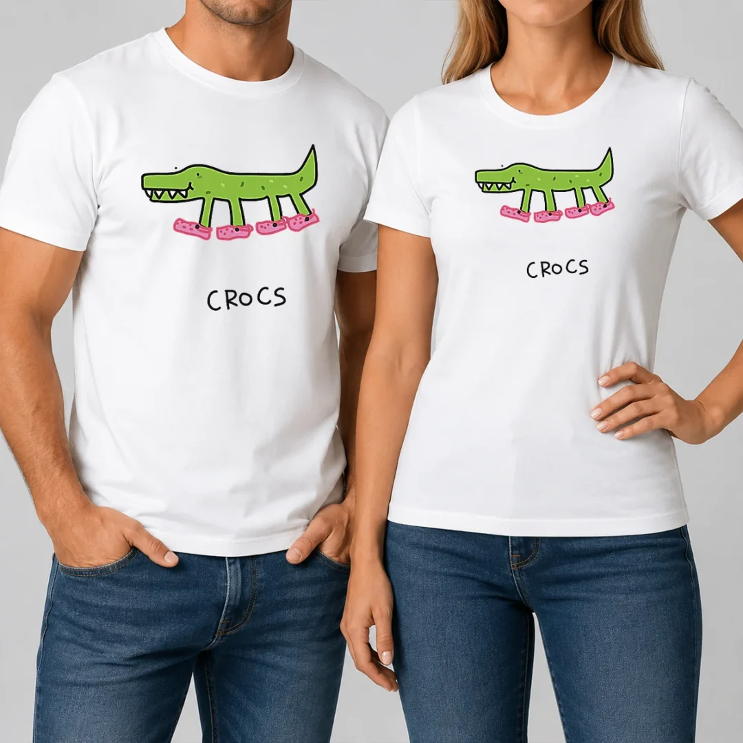 awesome-funny-crocs-crocodile-wearing-pink-shoes-drawing-t-shirt-1 Awesome Funny Crocs Crocodile Wearing Pink Shoes Drawing