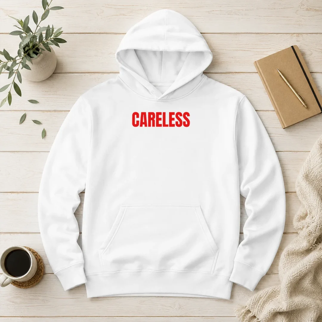 awesome-funny-omar-rudberg-careless-hoodie Awesome Funny Omar Rudberg Careless Hoodie in black with front graphic print, cozy pullover style with hood and drawstrings