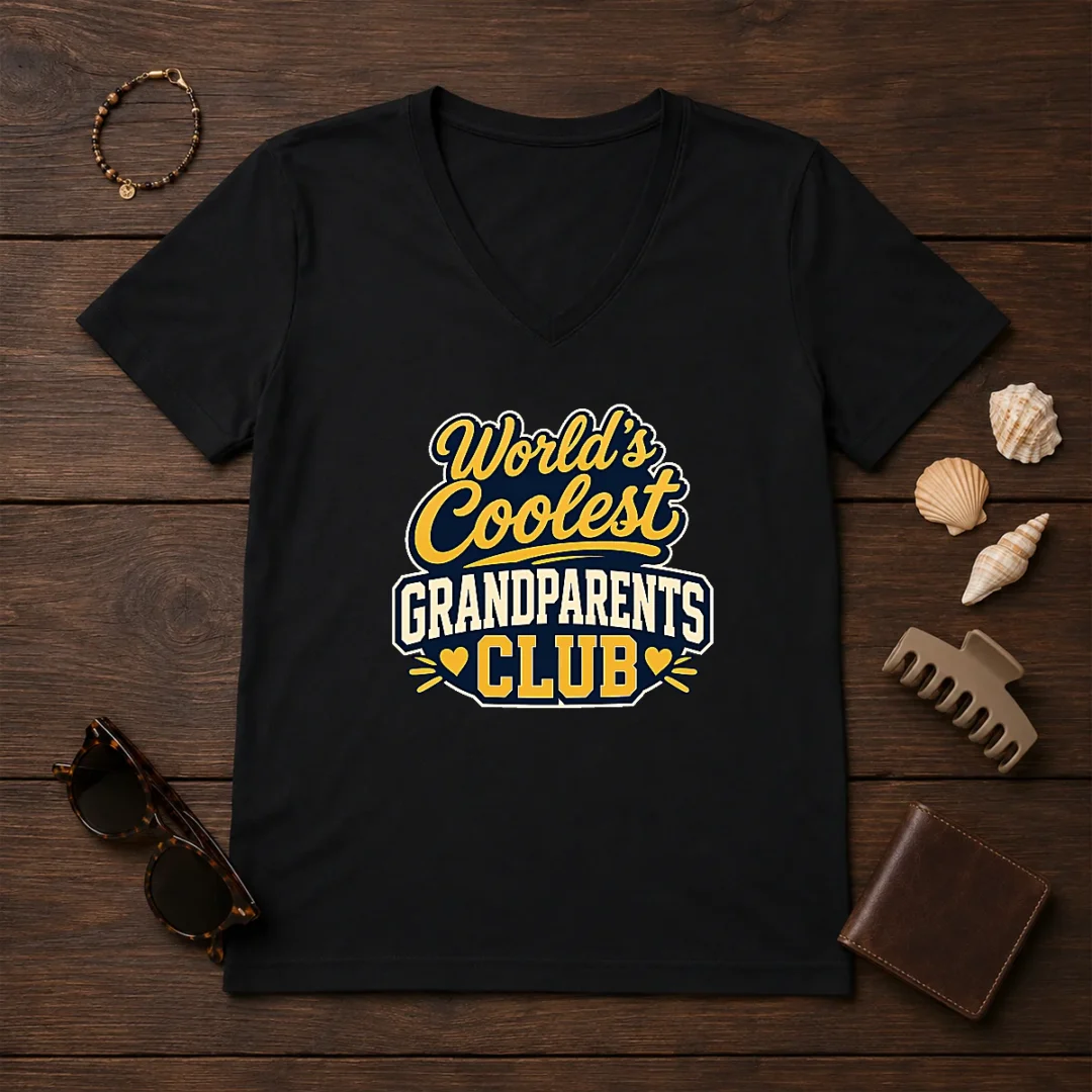 awesome-grandparents-day-worlds-coolest-club-vector-v-neck-shirt Awesome Grandparents Day Worlds Coolest Club Vector V-Neck Shirt