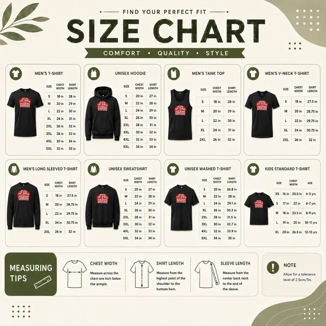 awesome-happy-we-like-fat-girls-and-fried-bologna-sandwiches-on-my-momma-size-chart Size chart for Awesome Happy We Like Fat Girls And Fried Bologna Sandwiches On My Momma with measurements in inches and cm