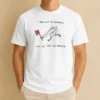 Awesome Hot I Ran Out Of Kindness Now We Run On Wrath Goose graphic t shirt in black with bold white text and goose illustration