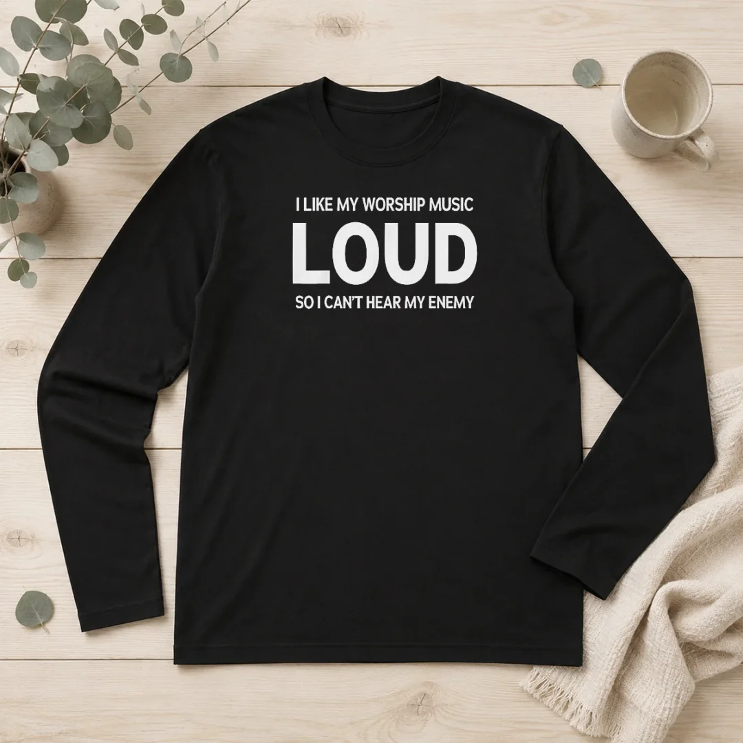 awesome-i-like-my-worship-music-loud-so-i-can-t-hear-my-enemy-long-sleeve-shirt-1 Awesome I Like My Worship Music Loud So I Can'T Hear My Enemy Long Sleeve Shirt