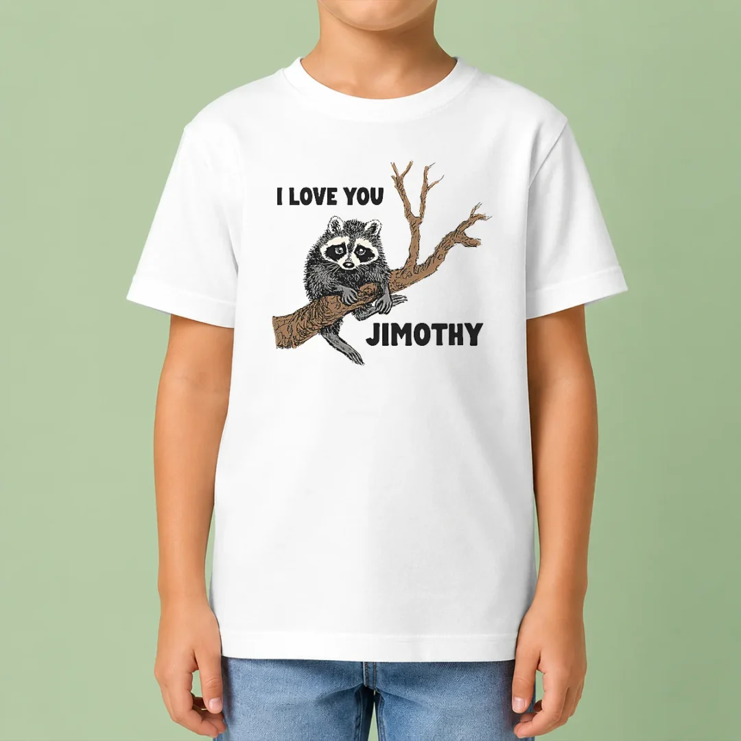 awesome-i-love-you-jimothy-kids-t-shirt Awesome I Love You Jimothy Kids T Shirt in vibrant colors with comfortable fit for children