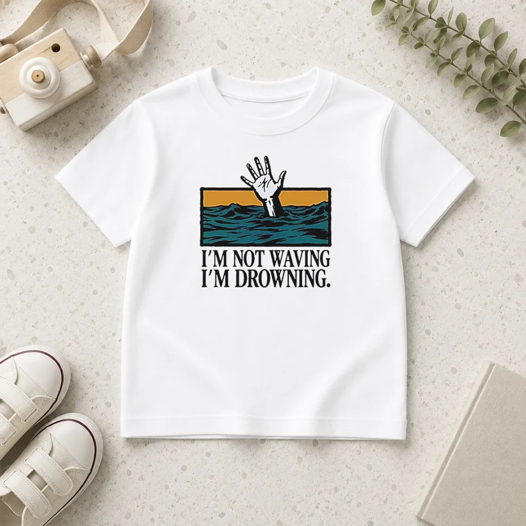 awesome-i-m-not-waving-i-m-drowning-kids-t-shirt Awesome I'M Not Waving I'M Drowning Kids T-Shirt
