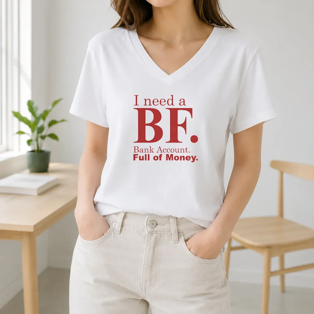 Awesome I Need A BF Bank Account Full Of Money V Neck Shirt Awesome I Need A BF Bank Account Full Of Money V-Neck Shirt
