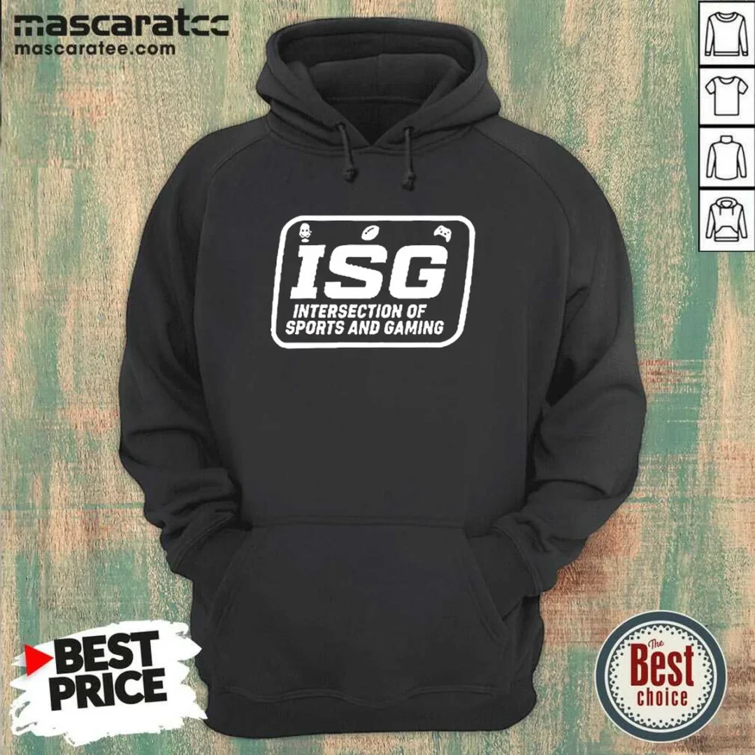 awesome-isg-intersection-of-sports-and-gaming-podcast-fans-and-media-collectors-hoodie Awesome ISG Intersection Of Sports And Gaming Podcast Fans And Media Collectors hoodie in black, front view with drawstring hood and kangaroo pocket