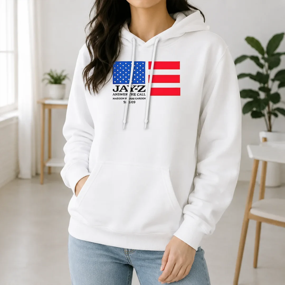 Awesome Jay Z Answer The Call Madison Square Garden 9 11 09 Hoodie Awesome Jay Z Answer The Call Madison Square Garden 9 11 09 Hoodie in black with front graphic print