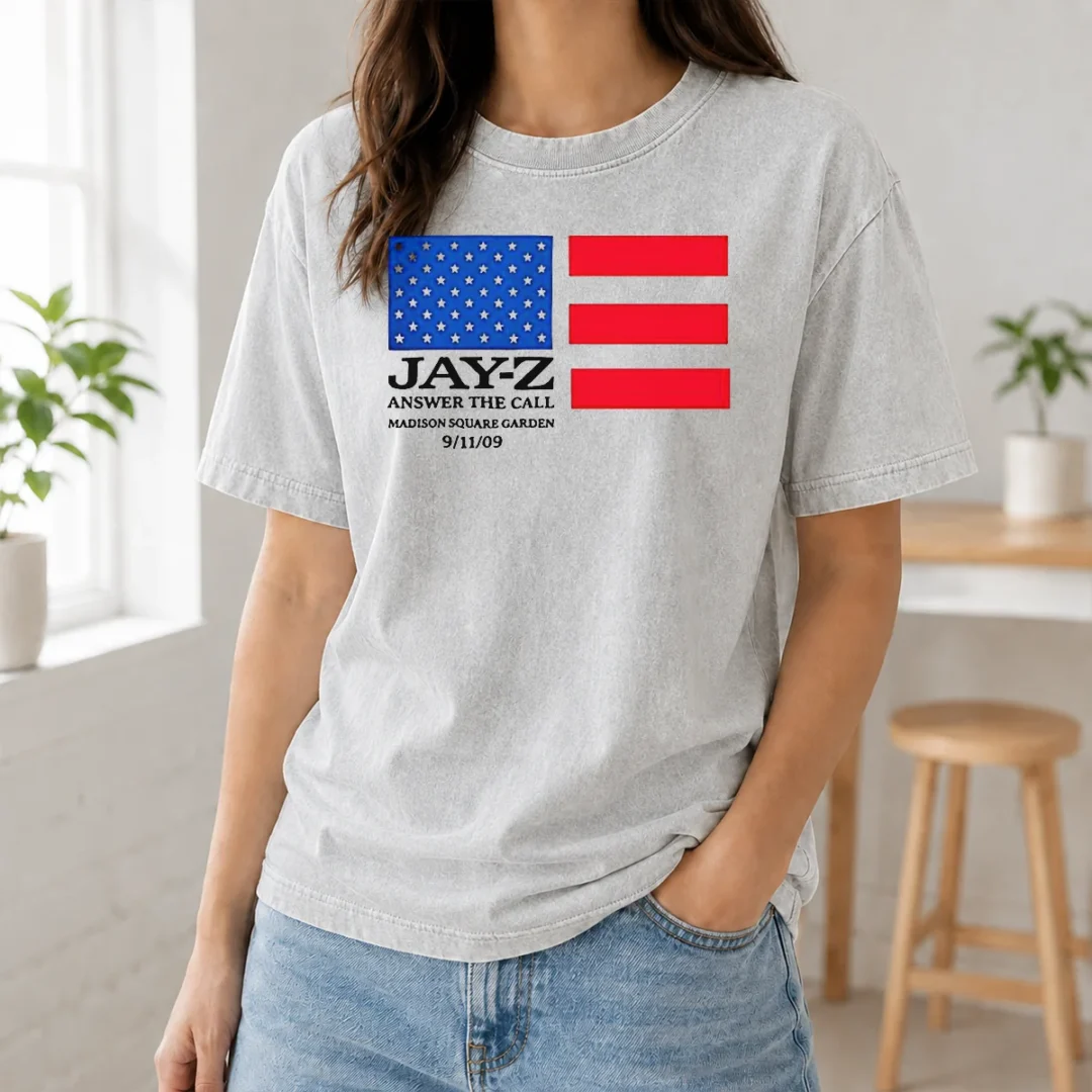 Awesome Jay Z Answer The Call Madison Square Garden 9 11 09 Washed T Shirt Awesome Jay Z Answer The Call Madison Square Garden 9 11 09 Washed T Shirt in faded black cotton fabric