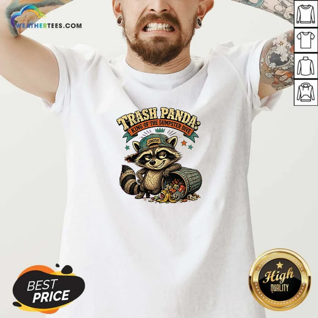 awesome-jimothy-viral-trash-panda-king-retro-distressed-v-neck-shirt Awesome Jimothy Viral Trash Panda King Retro Distressed V-Neck Shirt