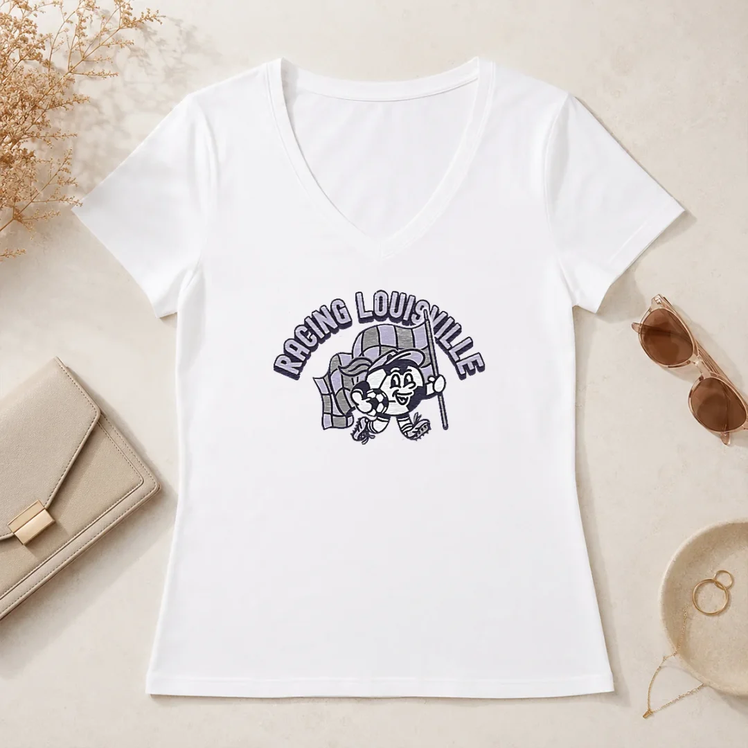 Awesome Kid'S Racing Louisville Soccer Player Grey V Neck Shirt Awesome Kid'S Racing Louisville Soccer Player Grey V-Neck Shirt