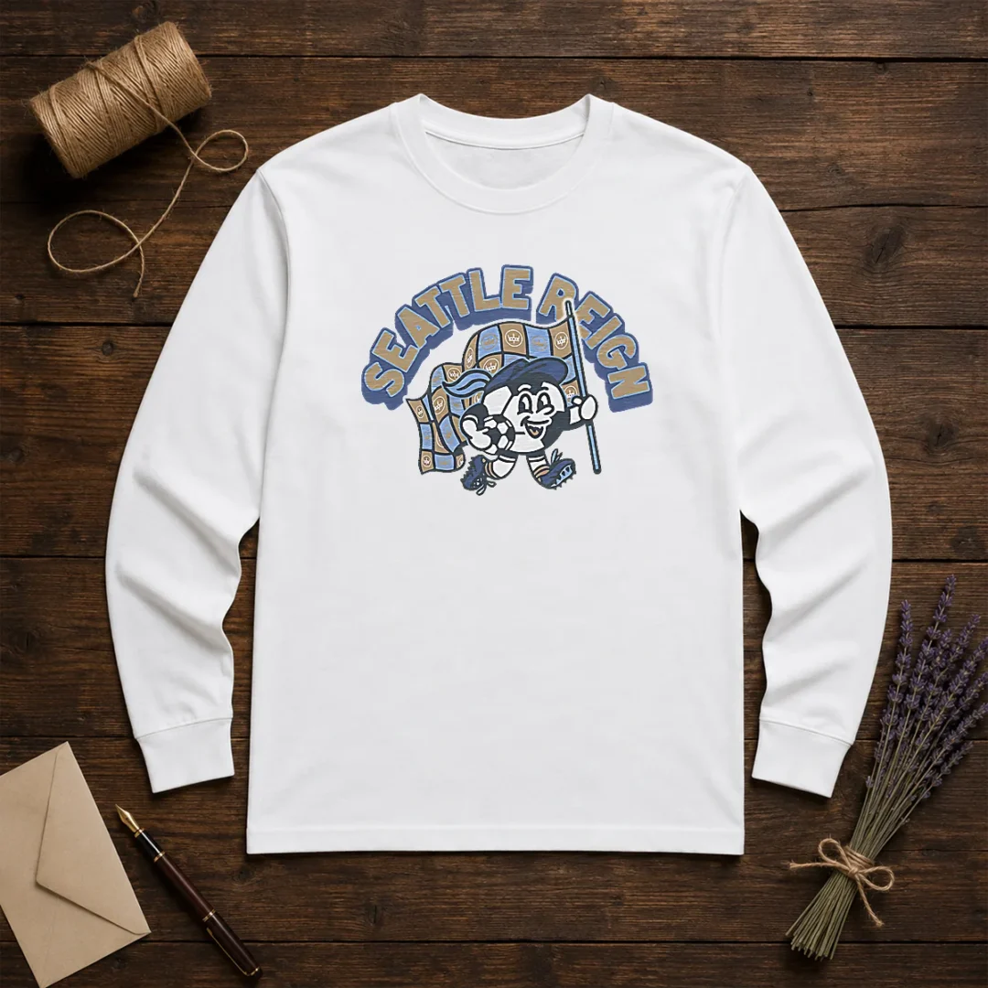 awesome-kid-s-seattle-reign-soccer-player-blue-long-sleeve-shirt Awesome Kid'S Seattle Reign Soccer Player Blue long sleeve shirt for kids with soccer player graphic