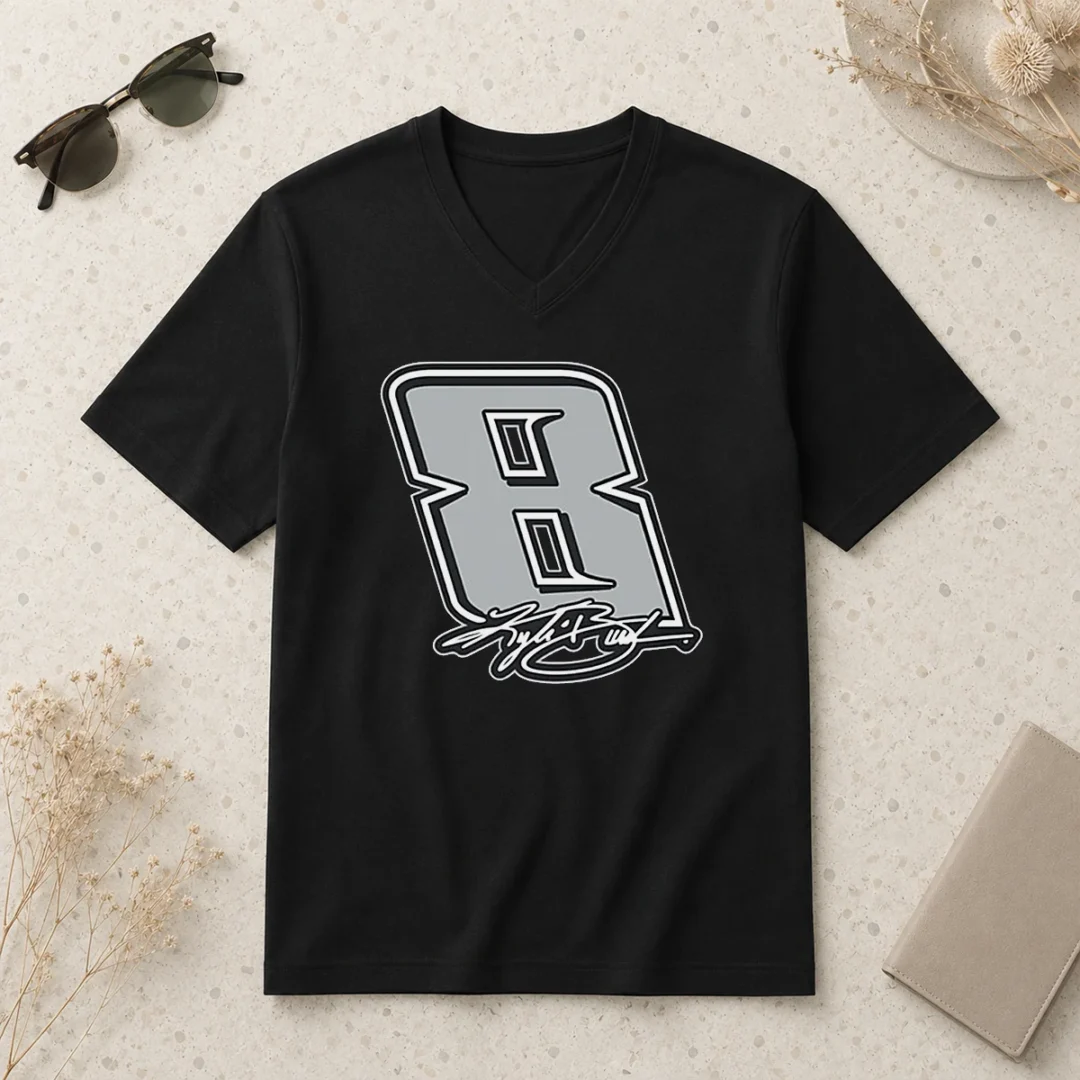 awesome-kyle-busch-black-no-8-signature-v-neck-shirt Awesome Kyle Busch Black No 8 Signature V-Neck Shirt