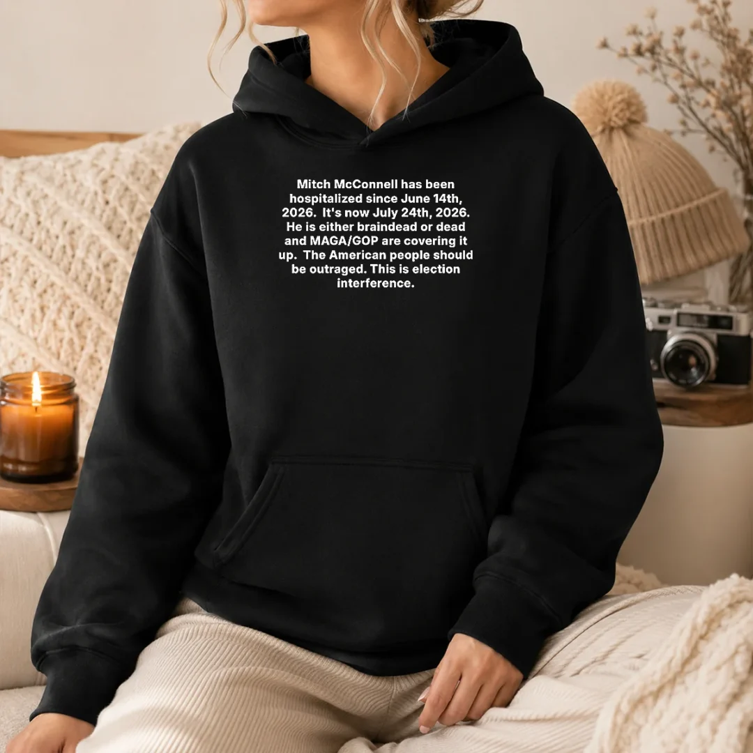 awesome-mitch-mcconnell-has-been-hospitalized-since-june-14th-2026-hoodie-1 Awesome Mitch Mcconnell Has Been Hospitalized Since June 14th 2026 Hoodie in black, front view with printed text design