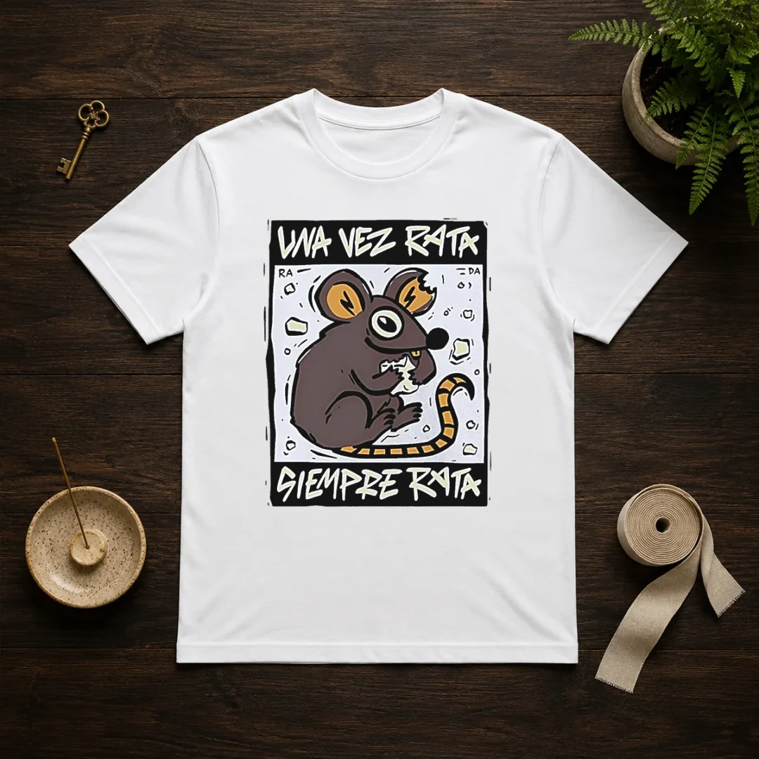 awesome-mouse-eating-cheese-una-vez-rata-siempre-rata-rat-funny-t-shirt Awesome Mouse Eating Cheese Una Vez Rata Siempre Rata Rat Funny