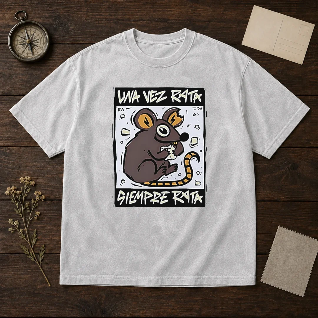 awesome-mouse-eating-cheese-una-vez-rata-siempre-rata-rat-funny-washed-t-shirt Awesome Mouse Eating Cheese Una Vez Rata Siempre Rata Rat Funny Washed T-Shirt