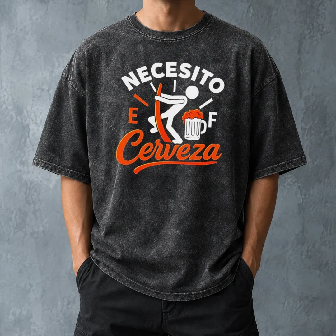 awesome-necesito-cerveza-beer-level-washed-t-shirt-washed-tshirt-2 Awesome Necesito Cerveza Beer Level Washed T-Shirt