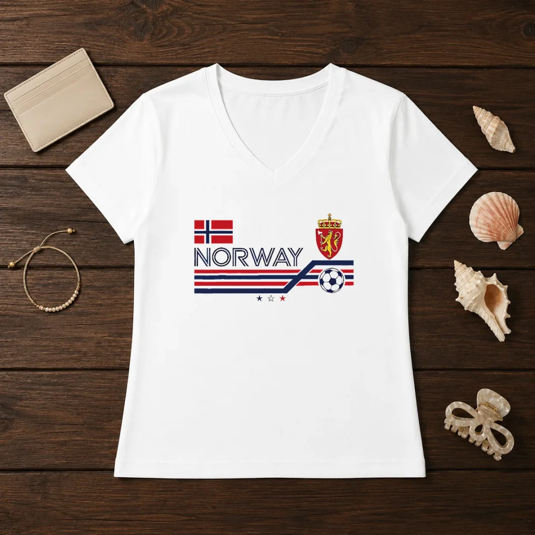 awesome-norway-national-football-team-soccer-v-neck-shirt Awesome Norway National Football Team Soccer V-Neck Shirt