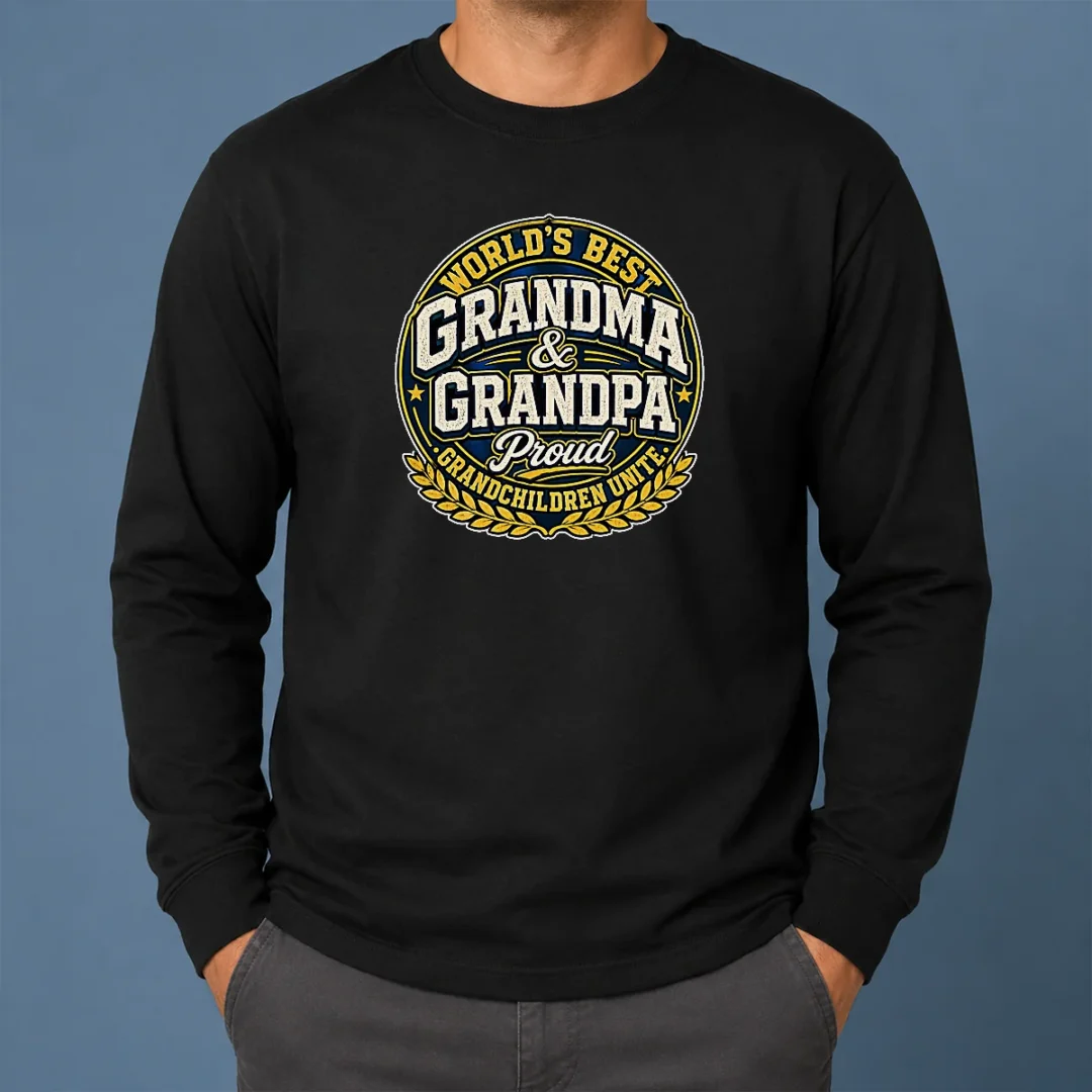 Awesome Official Grandparents Day Proud Grandchildren Mascot Badge Long Sleeve Shirt Awesome Official Grandparents Day Proud Grandchildren Mascot Badge Long Sleeve Shirt