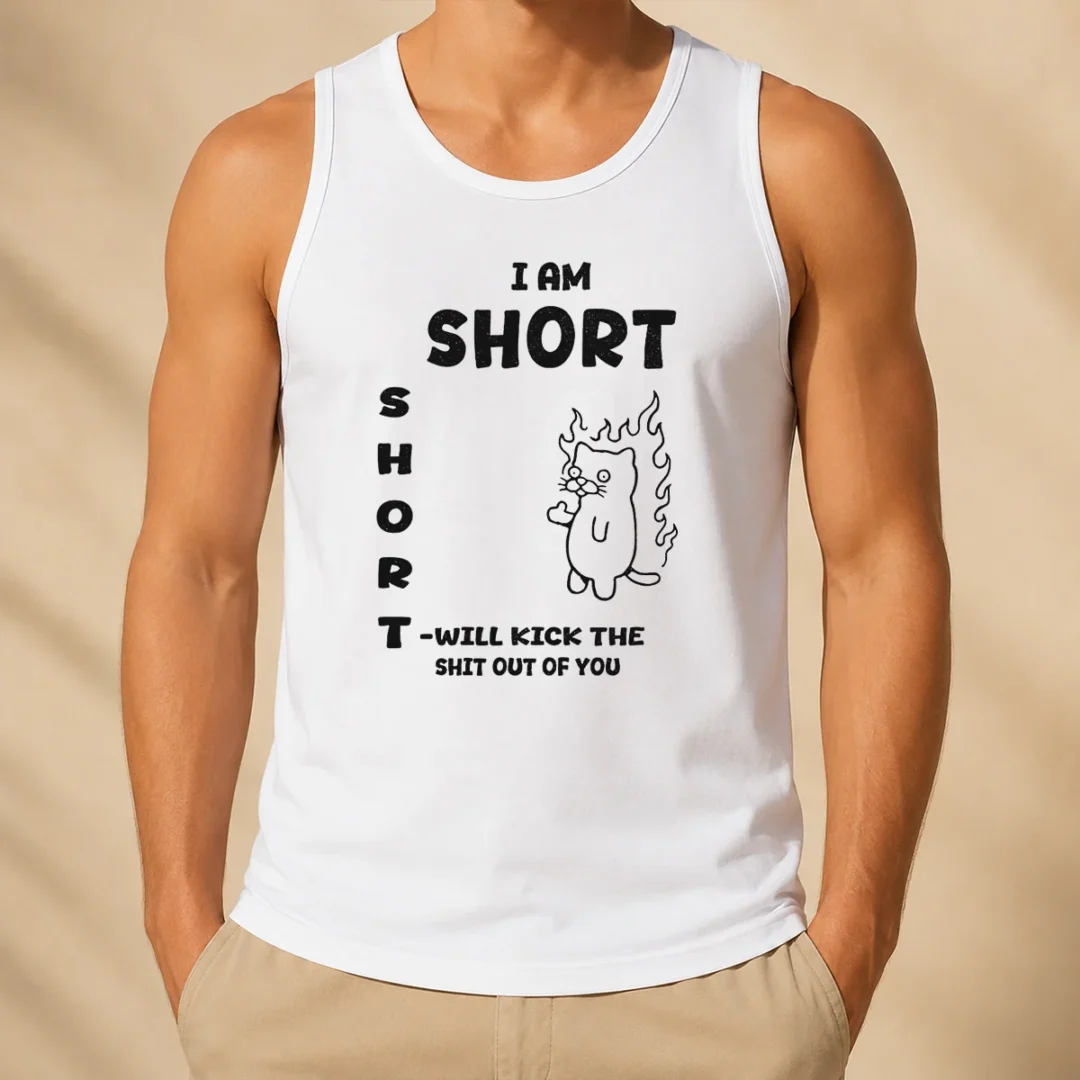 awesome-official-i-am-short-short-will-kick-the-shit-out-of-you-cat-tank-top Awesome Official I Am Short Short Will Kick The Shit Out Of You Cat Tank Top