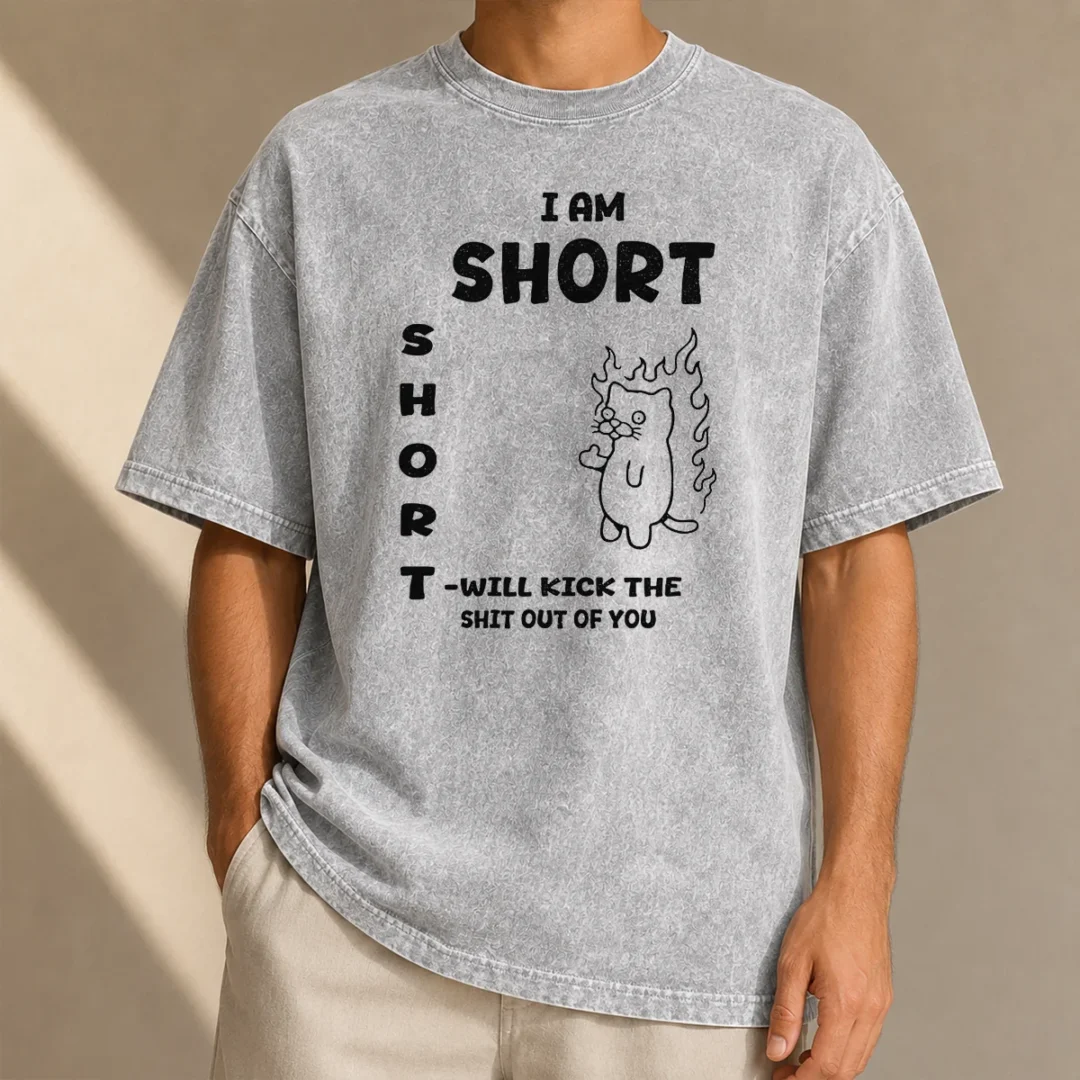 awesome-official-i-am-short-short-will-kick-the-shit-out-of-you-cat-washed-t-shirt Awesome Official I Am Short Short Will Kick The Shit Out Of You Cat Washed T-Shirt