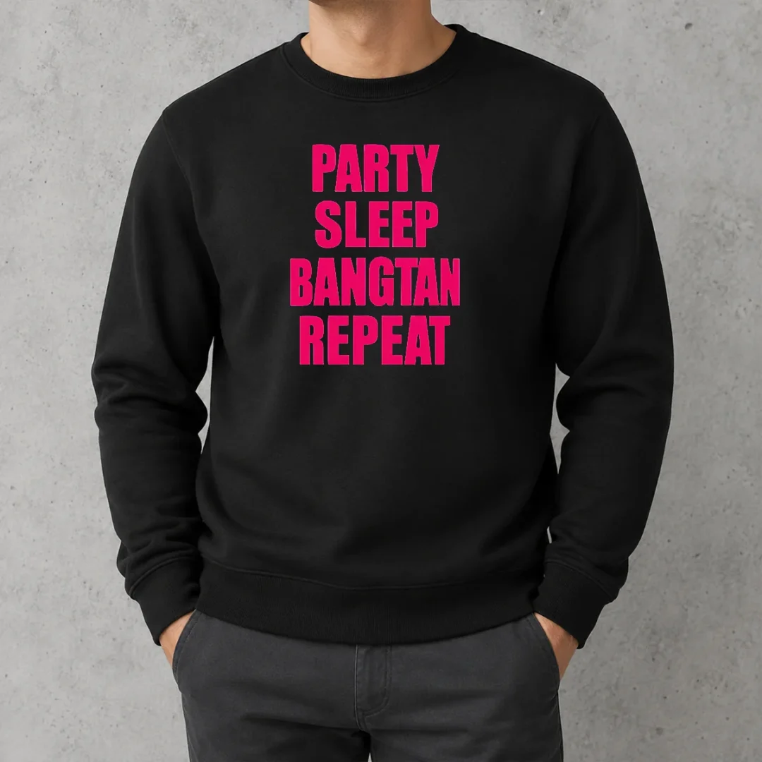 awesome-party-sleep-bangtan-repeat-sweater Awesome Party Sleep Bangtan Repeat Sweater