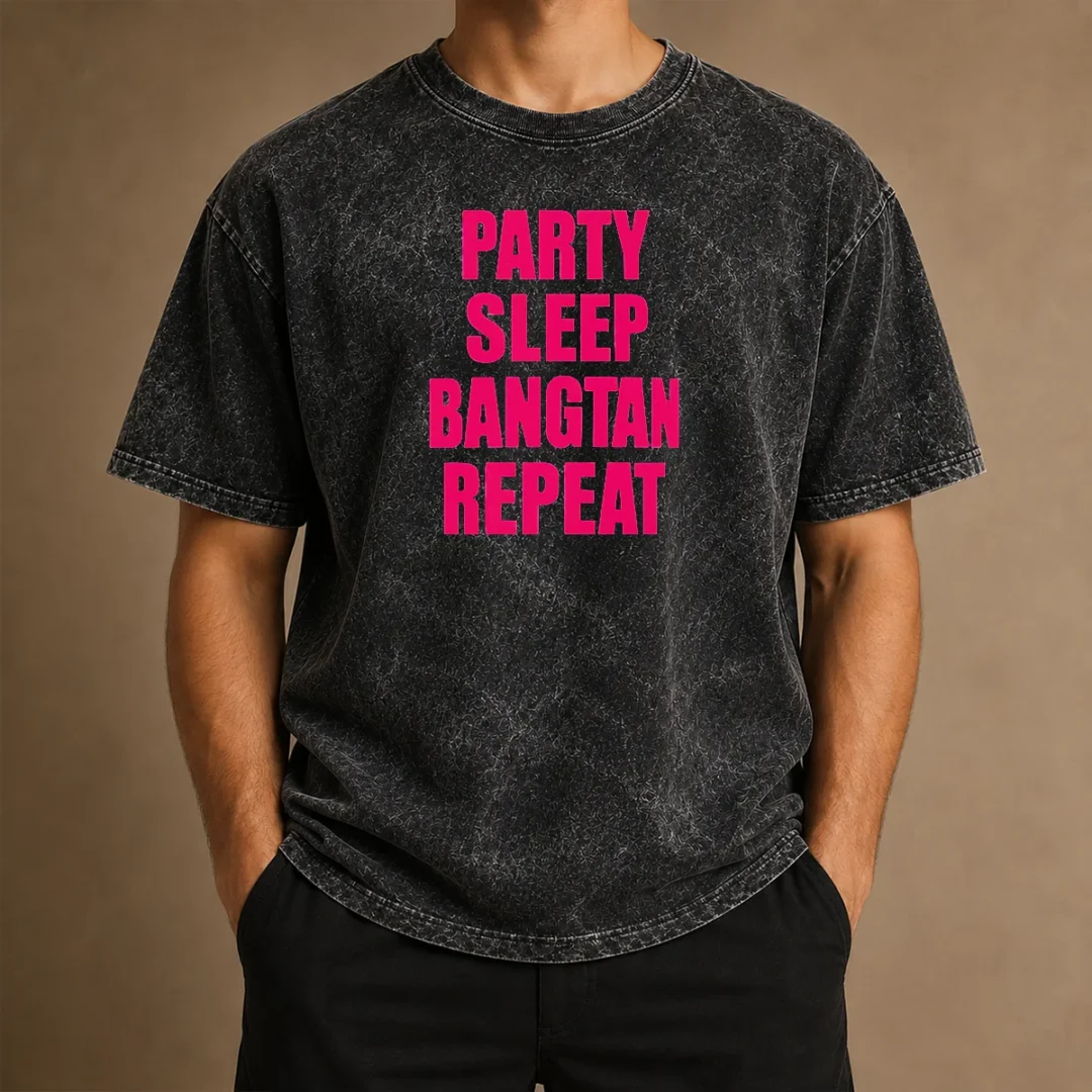 awesome-party-sleep-bangtan-repeat-washed-t-shirt Awesome Party Sleep Bangtan Repeat Shirt - Image 8