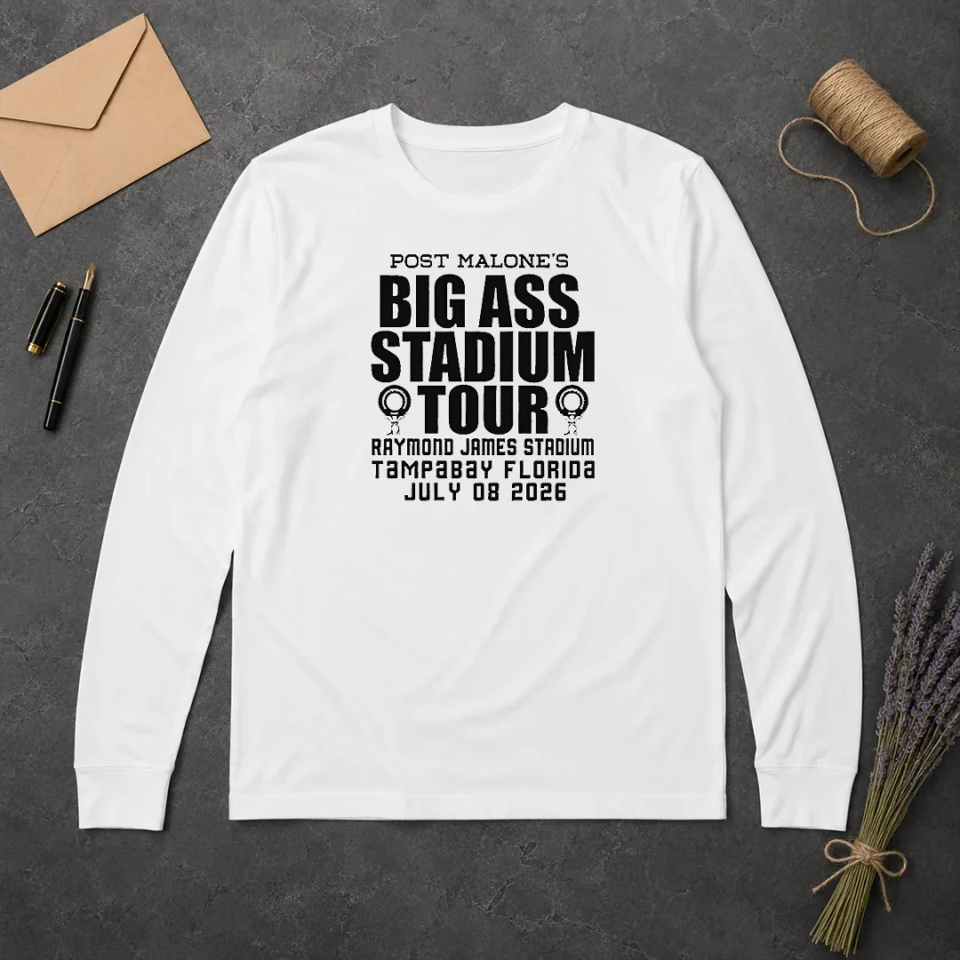 Awesome Post Malone Big Ass Stadium Tour Raymond James Stadium Tampa Bay 2026 Long Sleeve Shirt Awesome Post Malone Big Ass Stadium Tour Raymond James Stadium Tampa Bay 2026 Long Sleeve Shirt