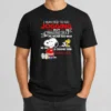 Size chart with measurements in inches and cm for Awesome Premium Snoopy IWanted To Go Jogging But Proverbs 28 1 product