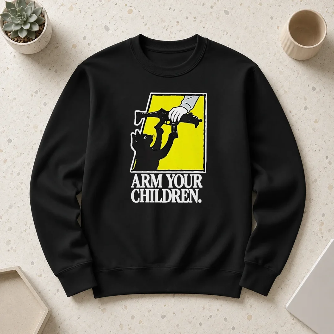 awesome-pretty-black-cat-with-gun-satire-arm-your-children-sweater Awesome Pretty Black Cat With Gun Satire Arm Your Children Sweater