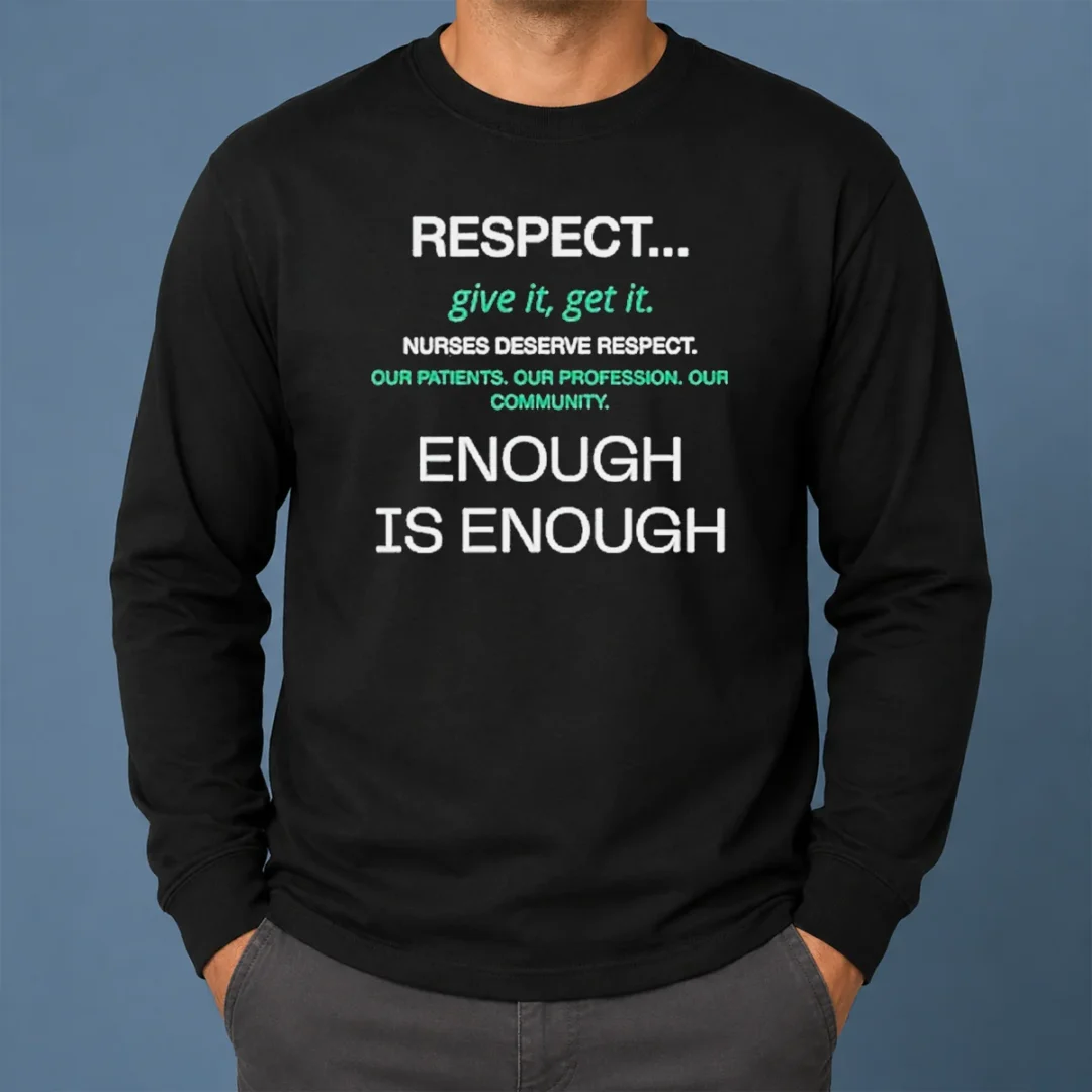 Awesome Pretty Respect Nurses Enough Is Enough Long Sleeve Shirt Awesome Pretty Respect Nurses Enough Is Enough Long Sleeve Shirt