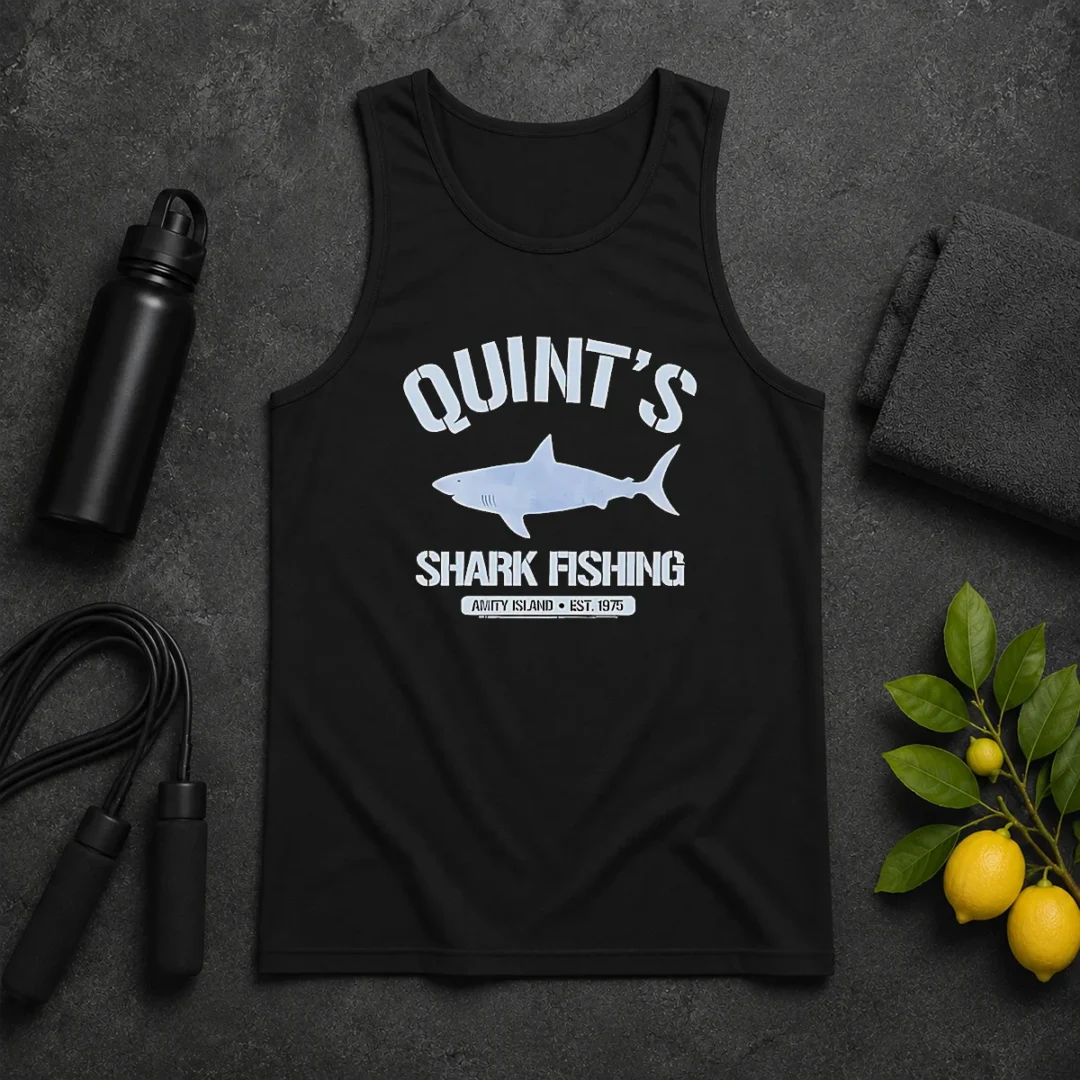 Awesome Quint'S Shark Fishing Amity Island Est 1975 Detailed Shark Tank Top Awesome Quint'S Shark Fishing Amity Island Est 1975 Detailed Shark Tank Top