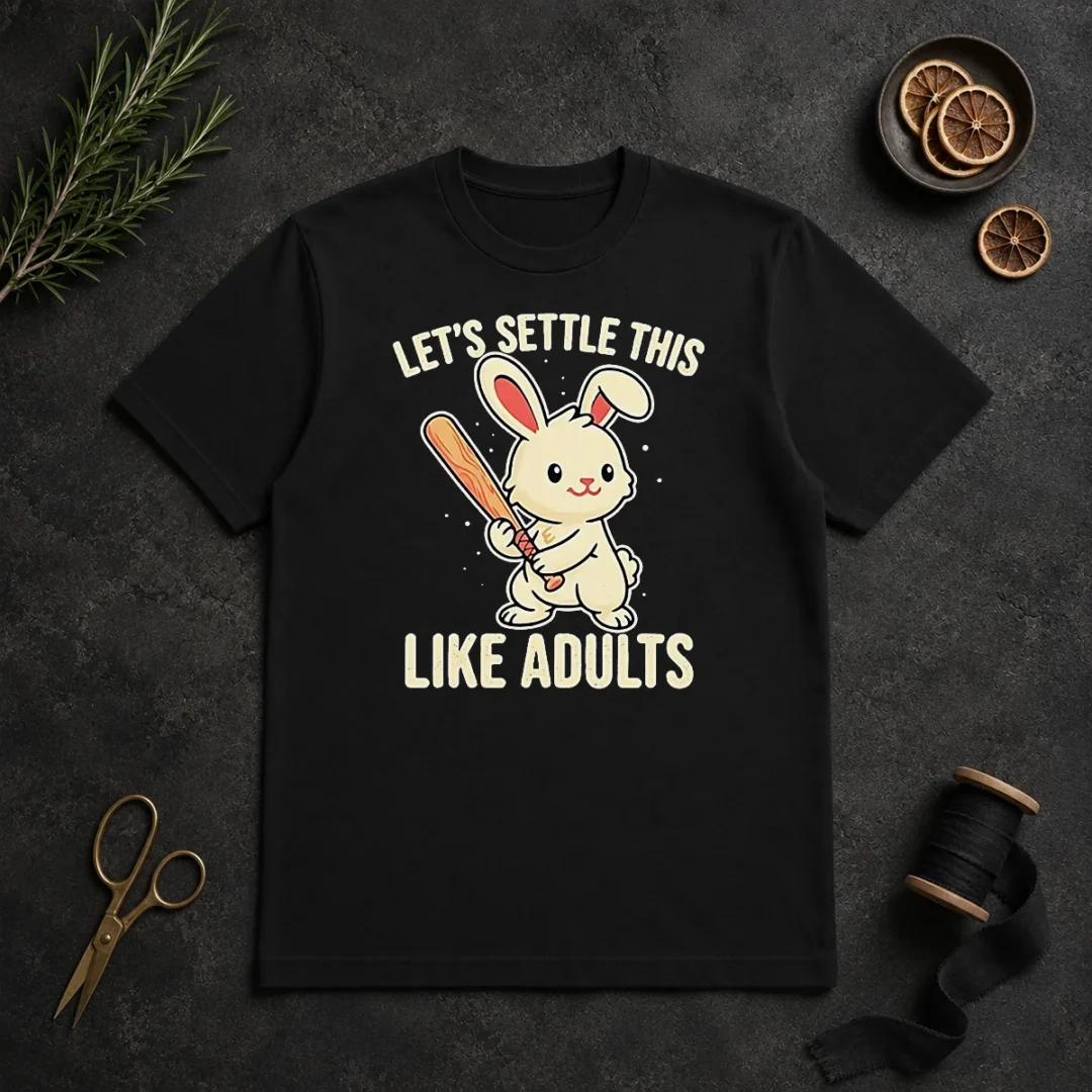 Awesome Rabbit Holding Baseball Bat Let'S Settle This Like Adults t shirt Awesome Rabbit Holding Baseball Bat Let'S Settle This Like Adults