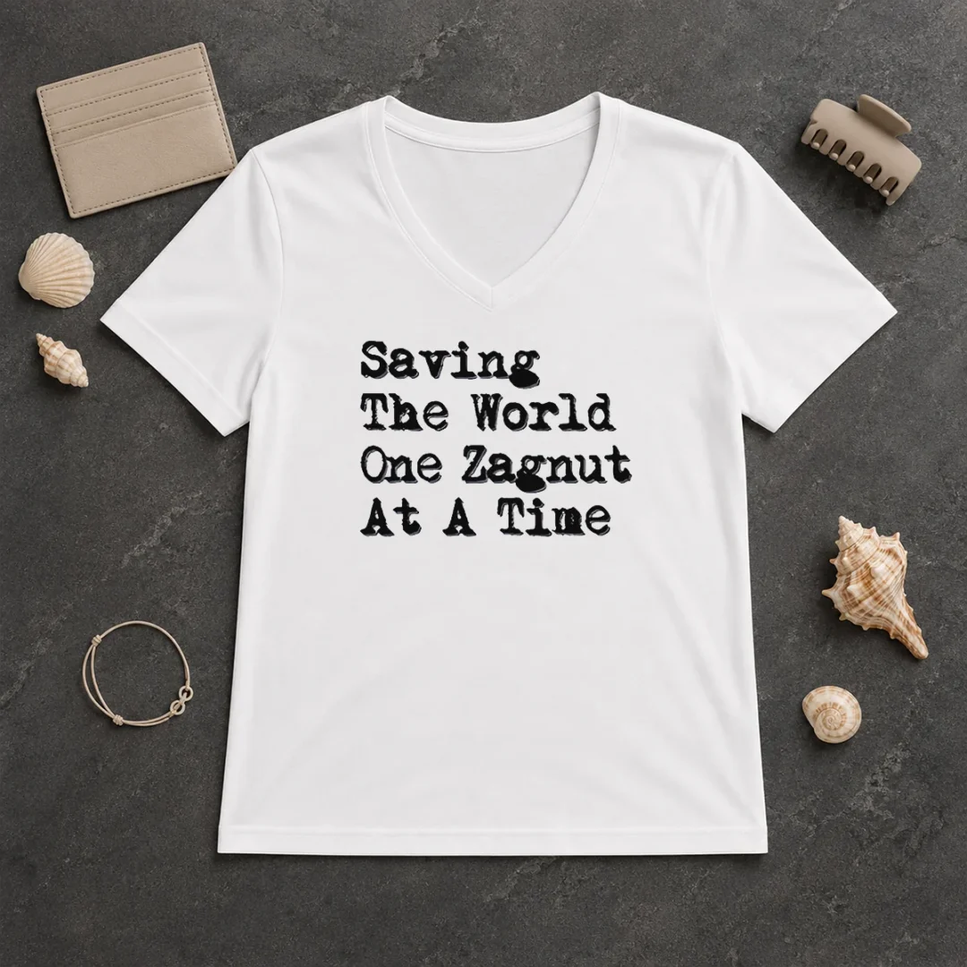 Awesome Saving The World One Zagnut At A Time V Neck Shirt Awesome Saving The World One Zagnut At A Time V-Neck Shirt